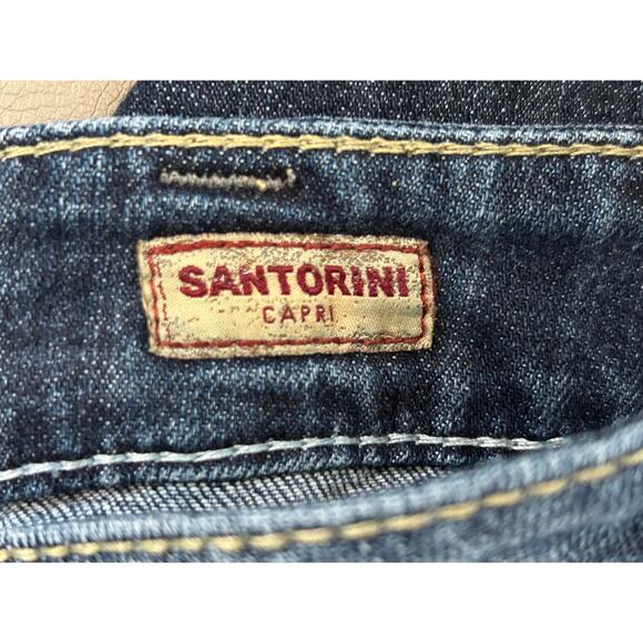 Silver Jeans Santorini Crop Low Rise Blue Distressed Denim Size 16 - Picture 5 of 9